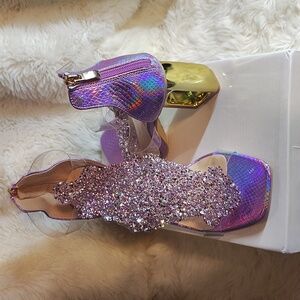 Beautiful Purple And Gold Heels